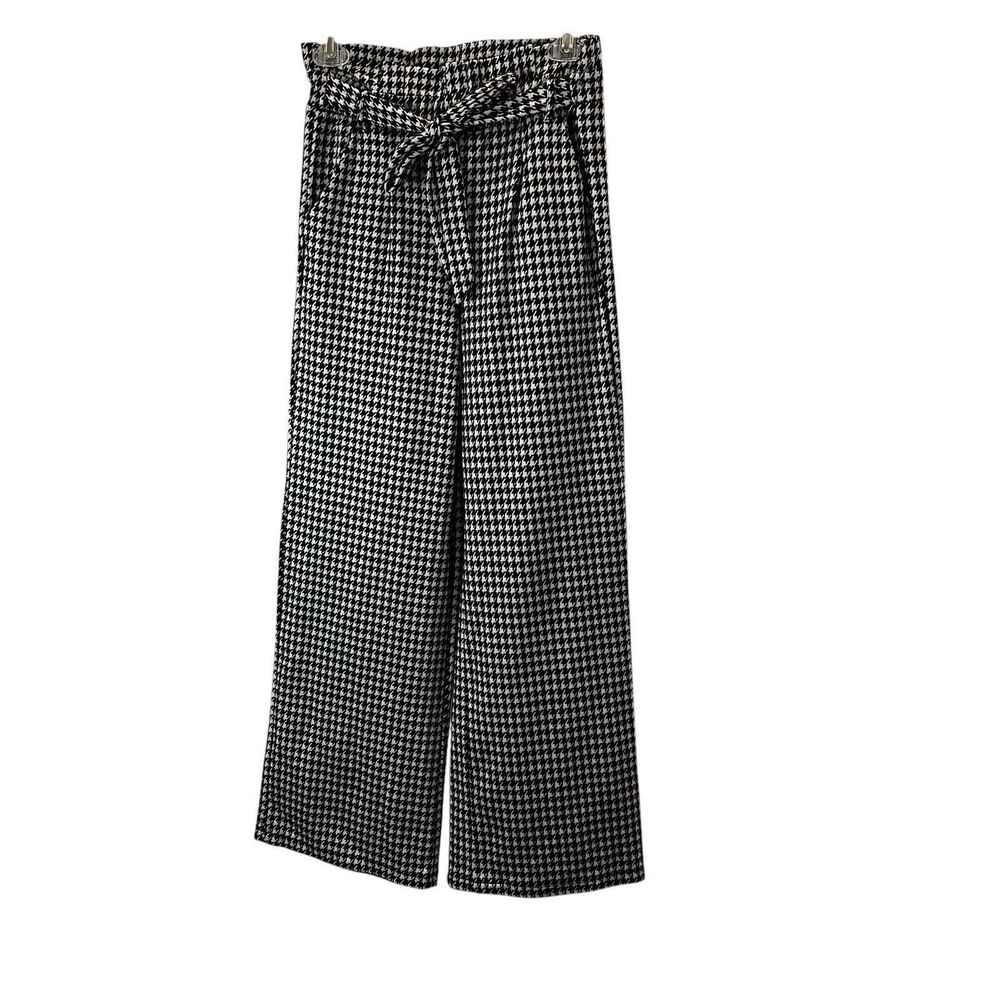 Eye Candy Black White Check Gingham Pull On Pants Waist Belt Womens Size S